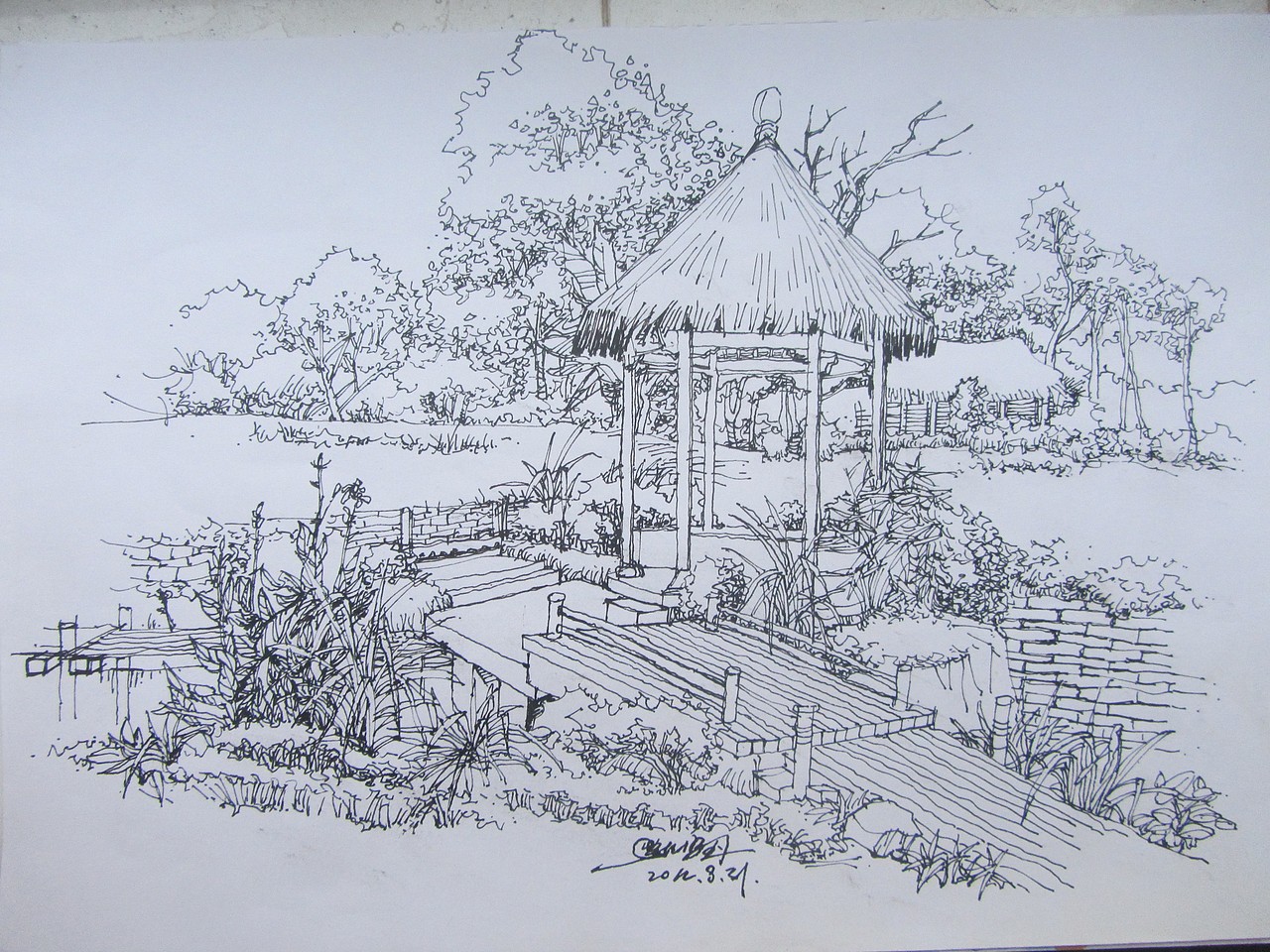 钢笔画建筑风景手绘线稿|插画|艺术插画|爱画画de设计师 - 原创作品