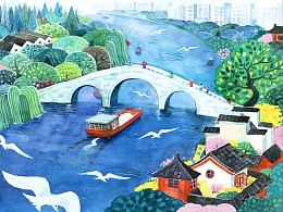 中国大运河申遗成功5周年明信片设计