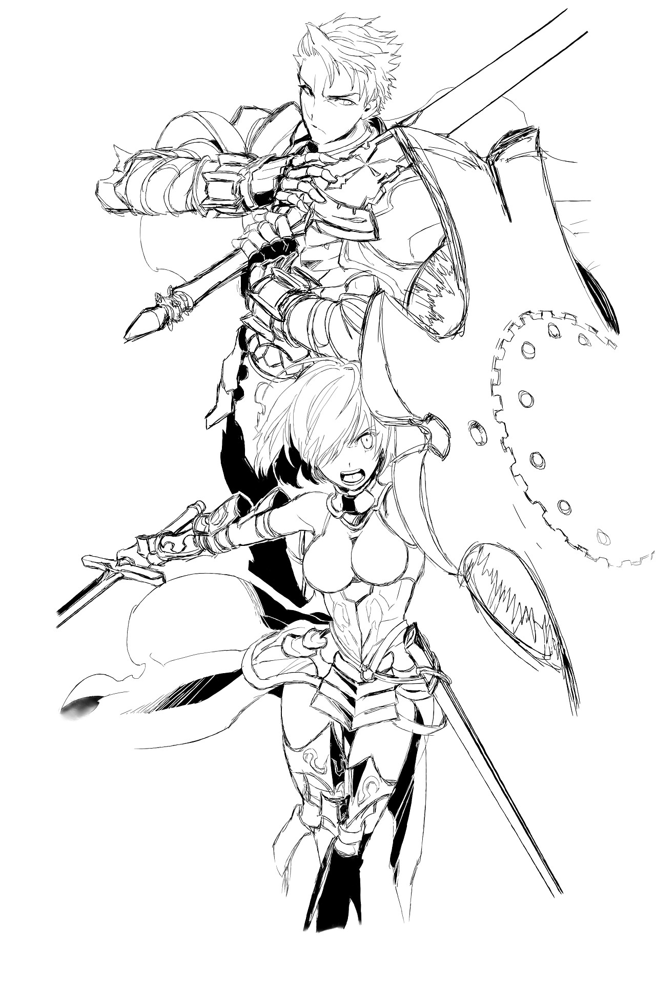 FGO剑兰学妹|插画|插画习作|呆毛型Saber - 临