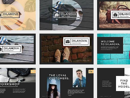 商务灰时尚杂志画册公司品牌宣讲Keynote模板