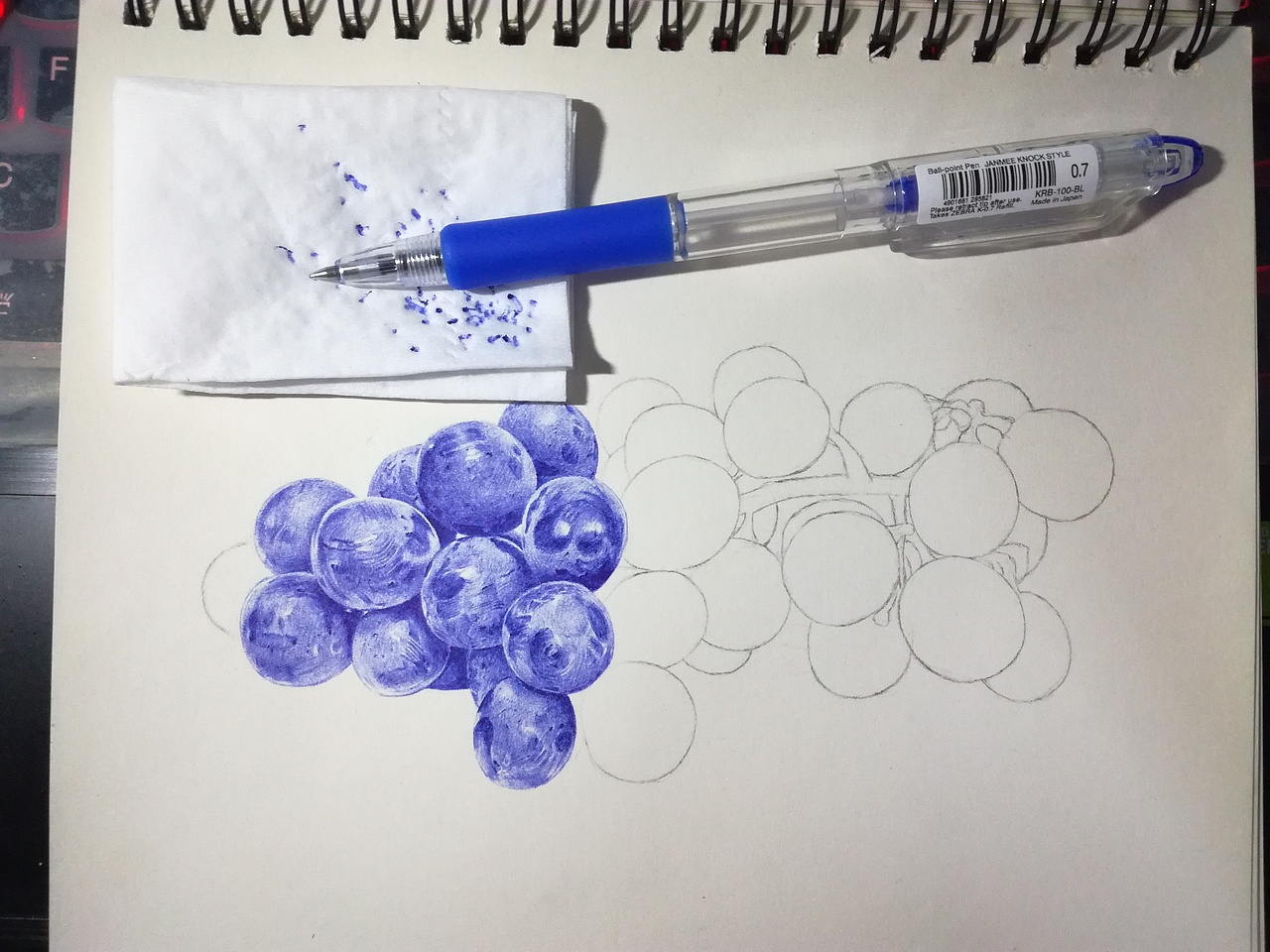 杨紫圆珠笔画  古力娜扎圆珠笔画 古力娜扎圆珠笔画葡萄素描水果添加