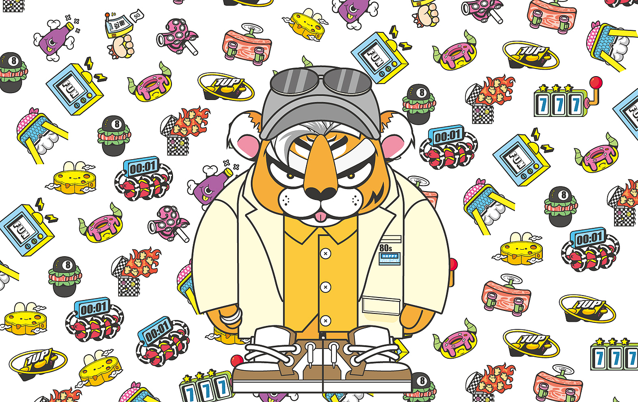 2022虎年卡通形象设计潮虎