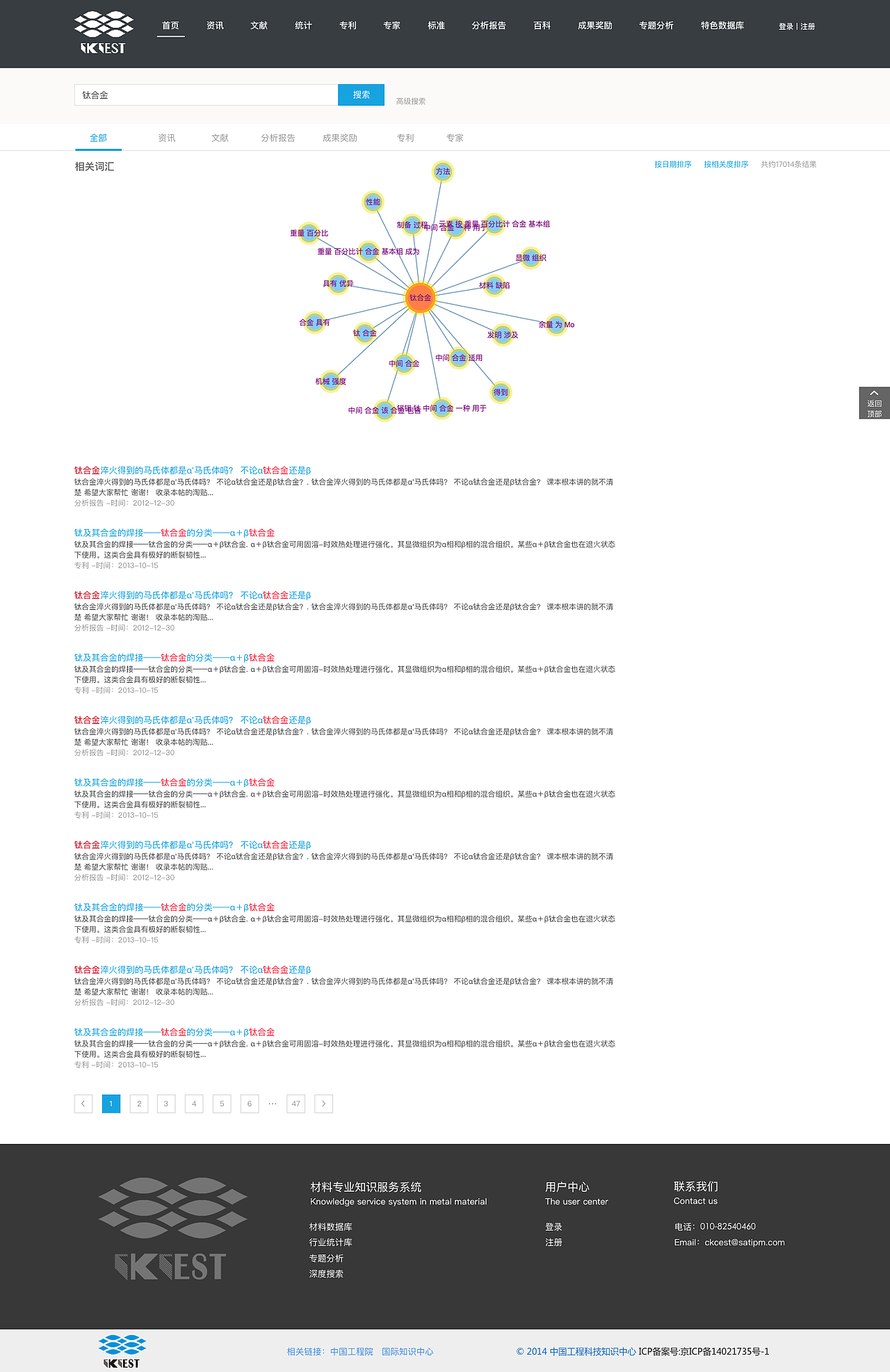 材料知识平台网站设计