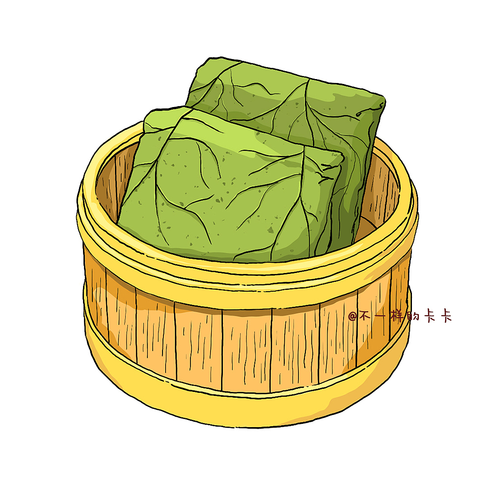 手绘糯米鸡早点插画