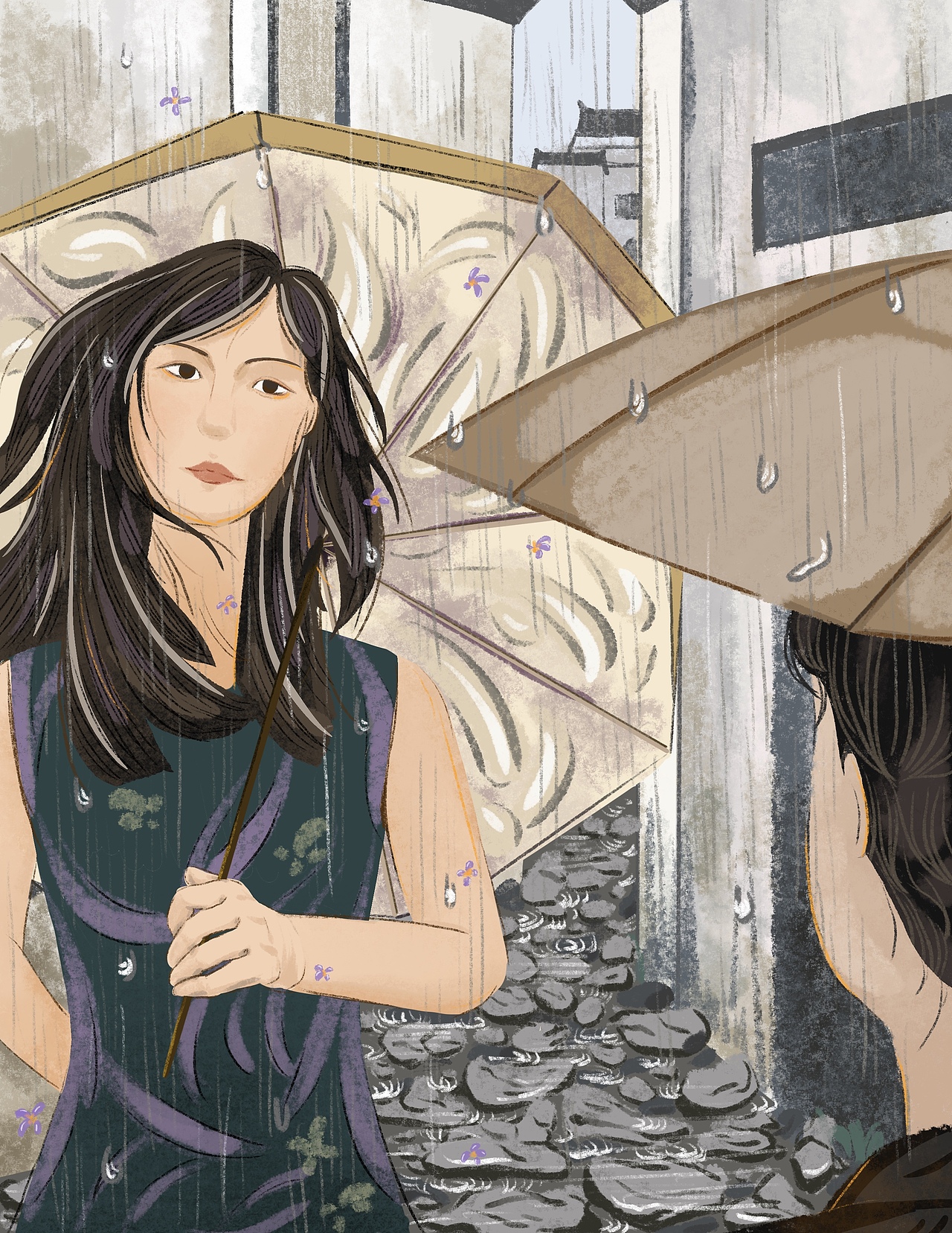 雨巷|插画|商业插画|yaxianne_原创作品-站酷zcool