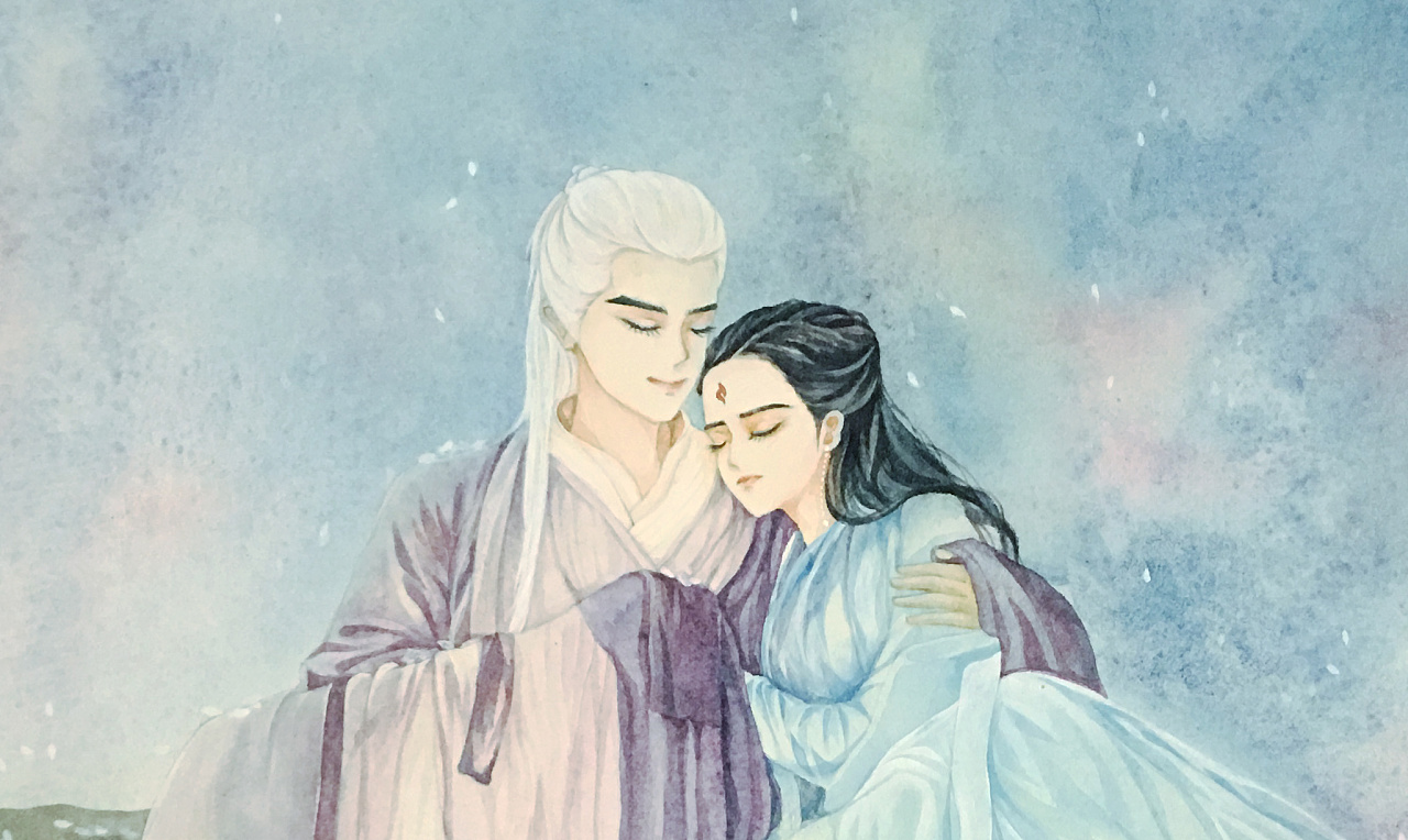 三生三世枕上书水彩插画