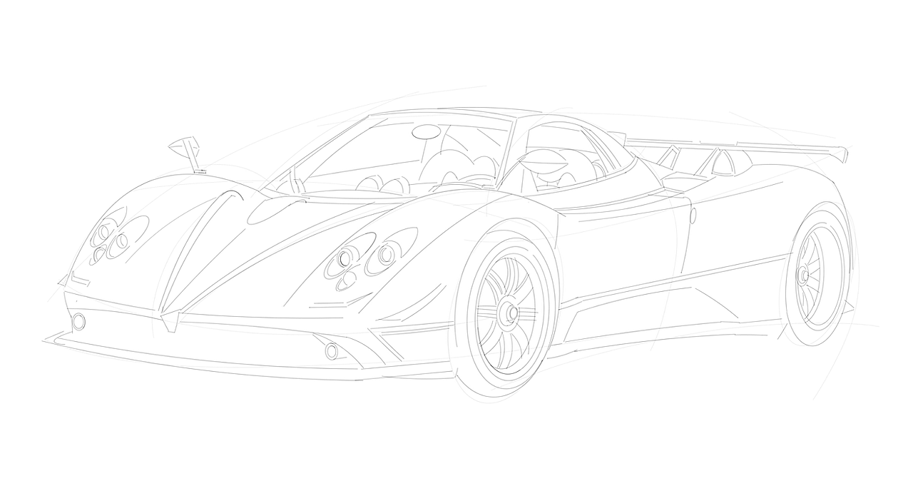 SketchBook手绘汽车记录