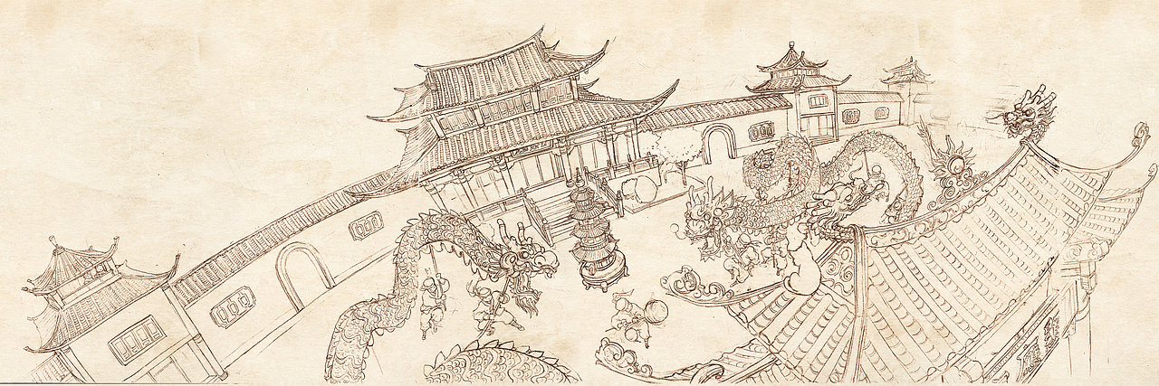 《大明外交图》《安平显应宫》（图ZMjI5Mzk1NTI=） - 商业插画 - 站酷设计师KinYip原创素材 - 站酷ZCOOL