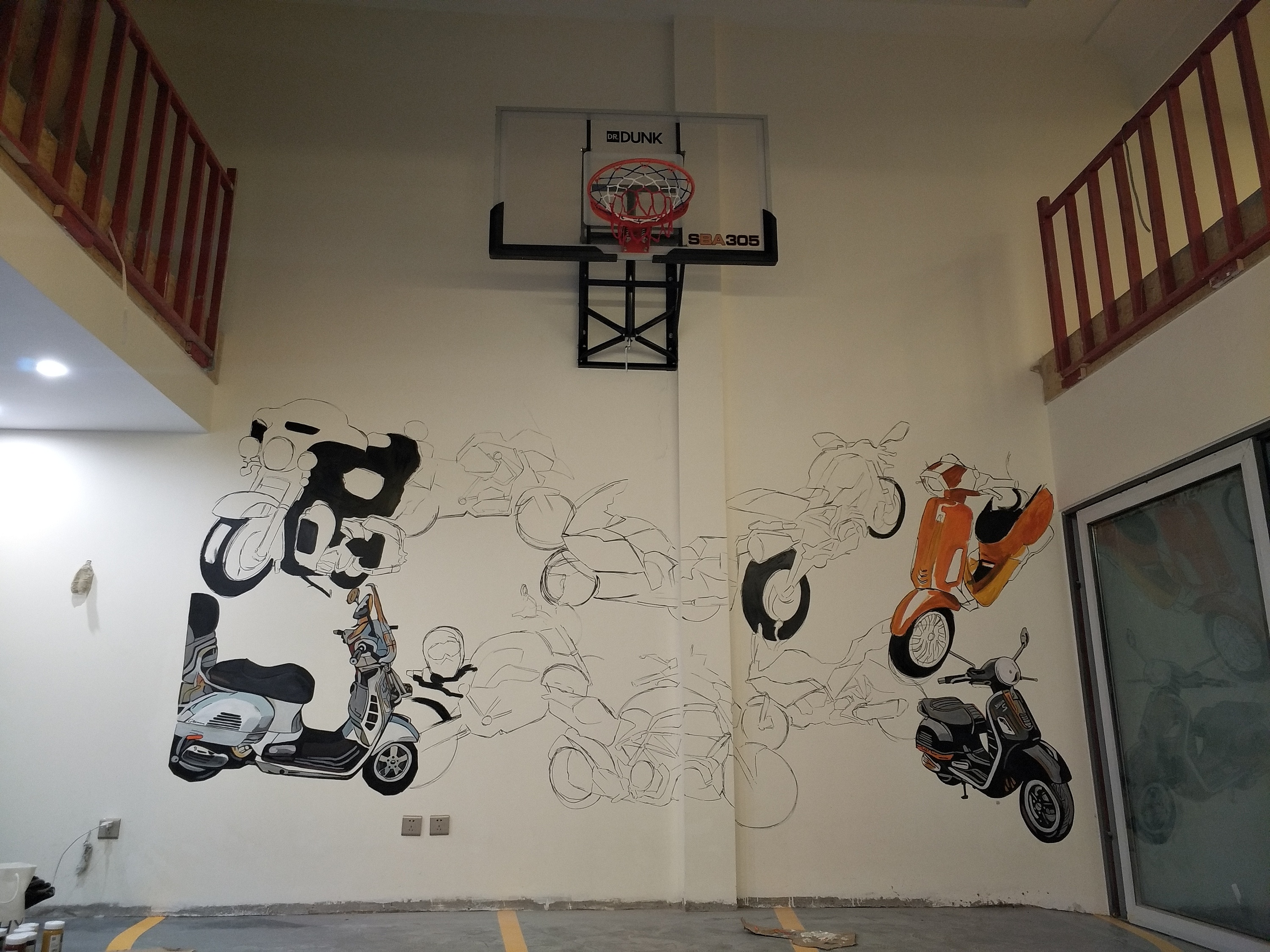 别墅机车手绘墙(未完待续)