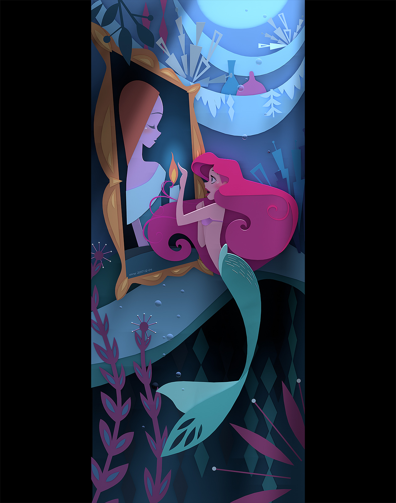 【周练】C4D模仿国外剪纸作品-小美人鱼（图ZOTg5MDY1NTI=） - 其他三维 - 站酷设计师冰棍儿RUI原创素材 - 站酷ZCOOL