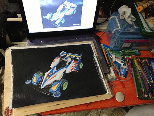 最近畫的一輛迷你四驅(qū)車（個(gè)人主頁(yè)-ZMzM5Mzc4OA==） - 繪畫 - 站酷設(shè)計(jì)師AisinGioroZD周丹原創(chuàng)素材 - 站酷ZCOOL