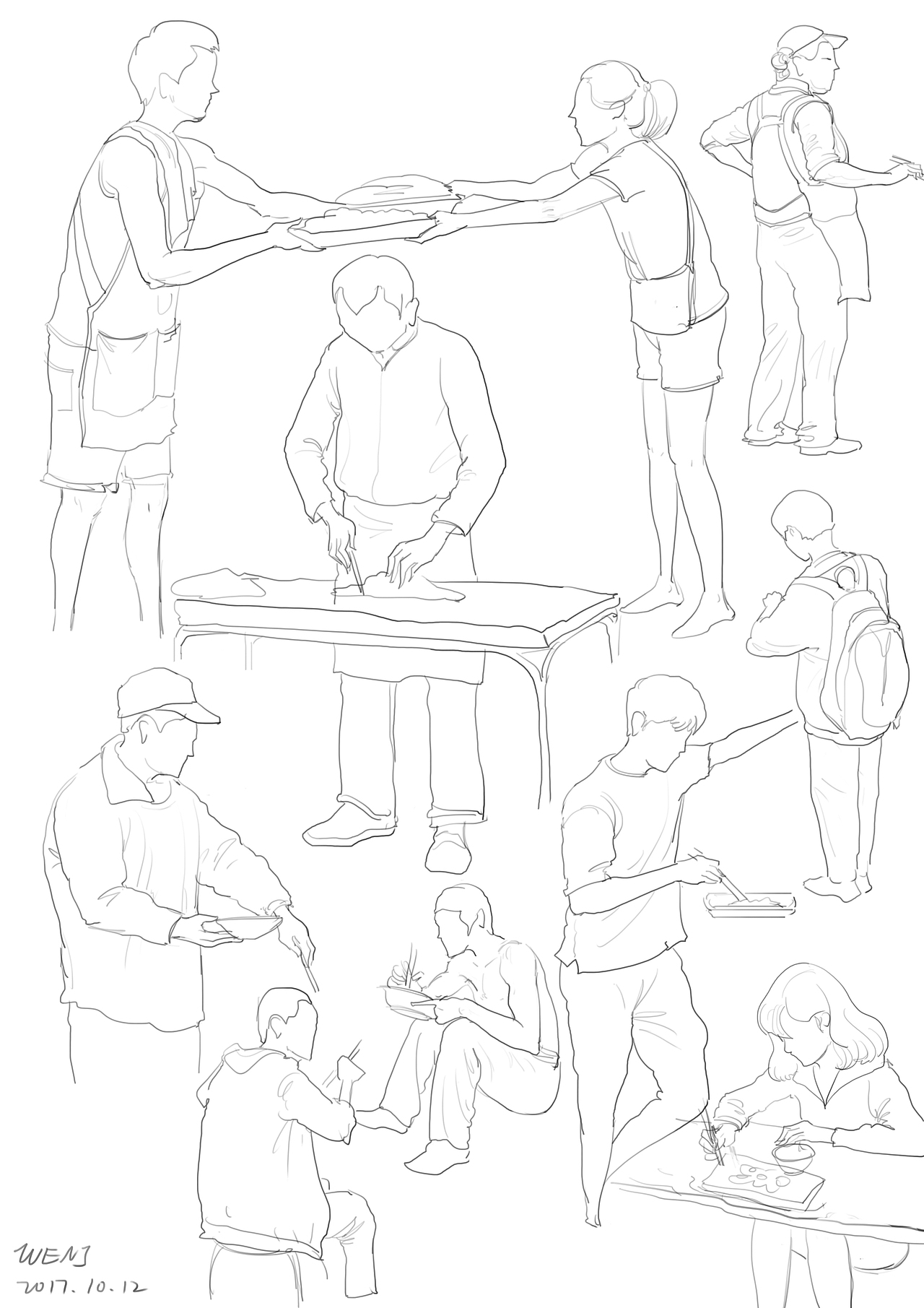 2017年秋冬速写草图和生活小记