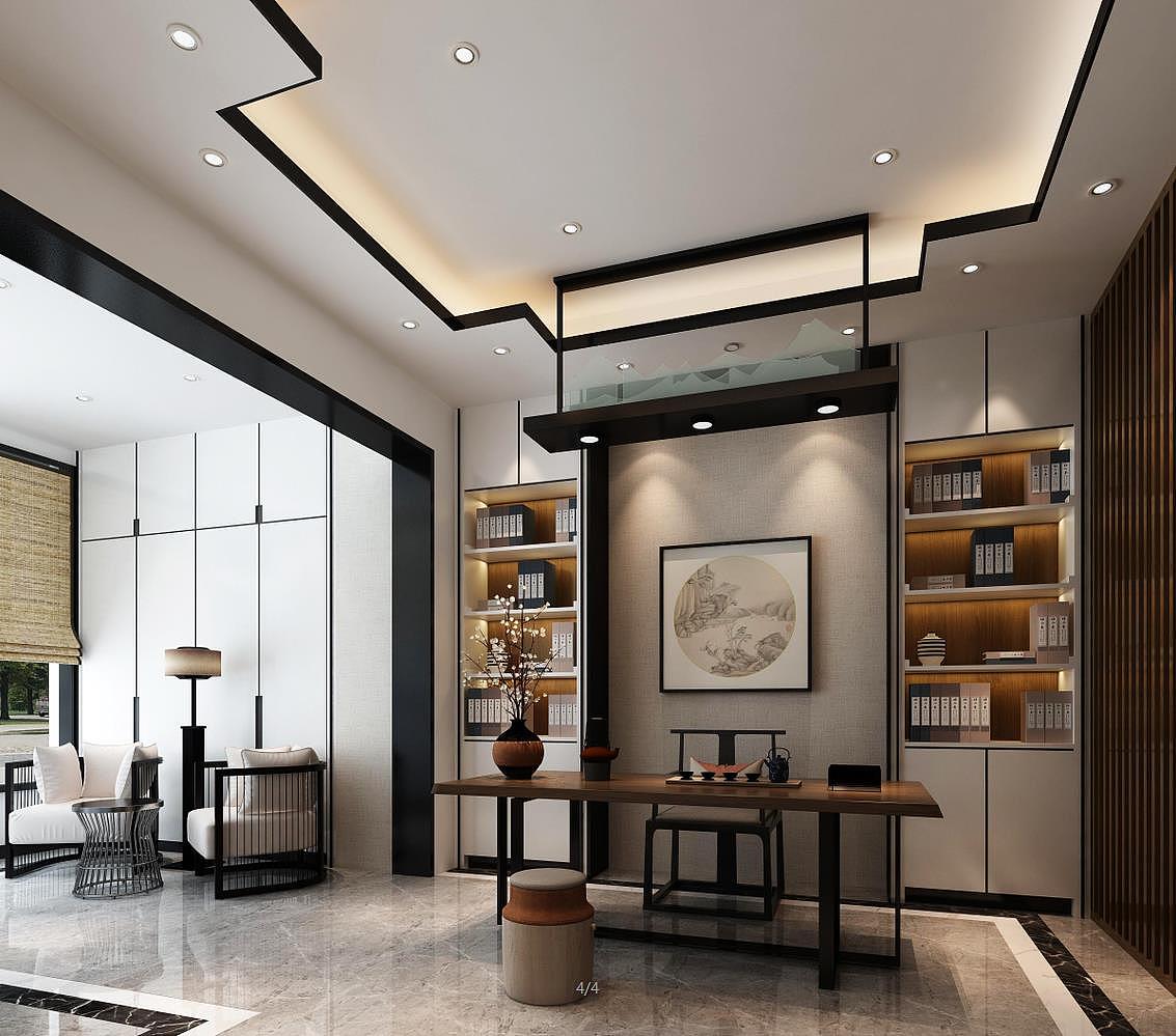 淄博别墅大宅平层住宅公寓现代中式简约设计装修（图ZMTc0OTEwNjE2） - 家装设计 - 站酷设计师集简设计原创素材 - 站酷ZCOOL
