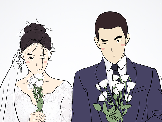 张馨予何捷婚纱照手绘（个人主页-ZNTcxMjg4MzI=） - 创作习作 - 站酷设计师Pick_君原创素材 - 站酷ZCOOL