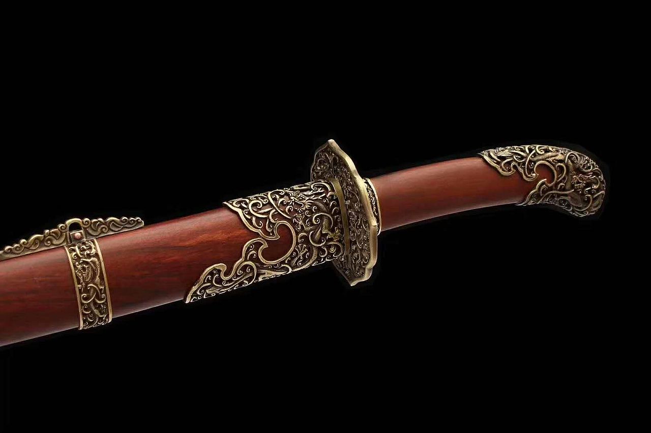 纯铜镂空精雕装百炼钢明代腰刀 和风堂美术刀剑