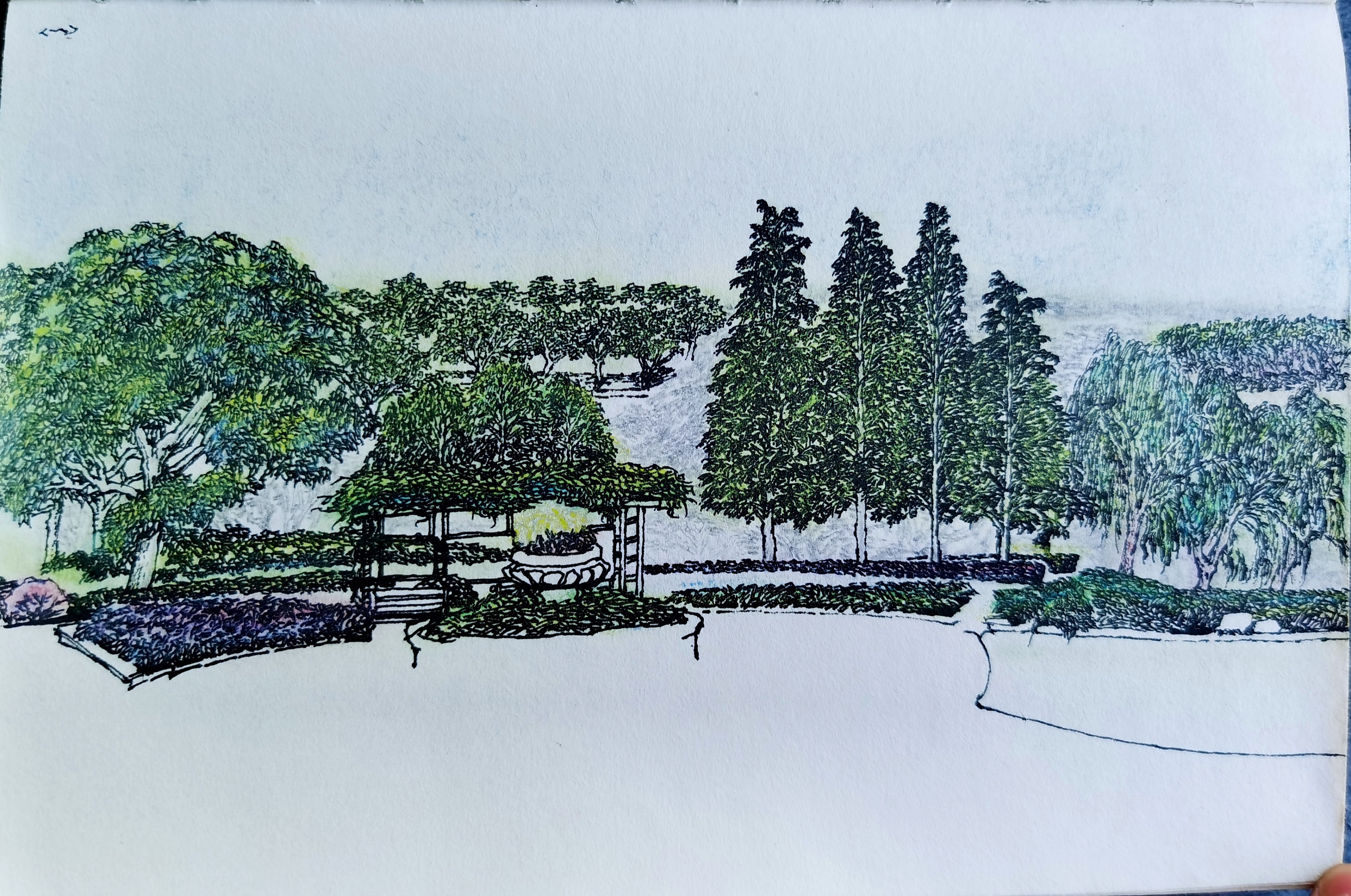 手绘上南公园|纯艺术|绘画|小杨小洋小羊 - 原创作品 - 站酷 (zcool)