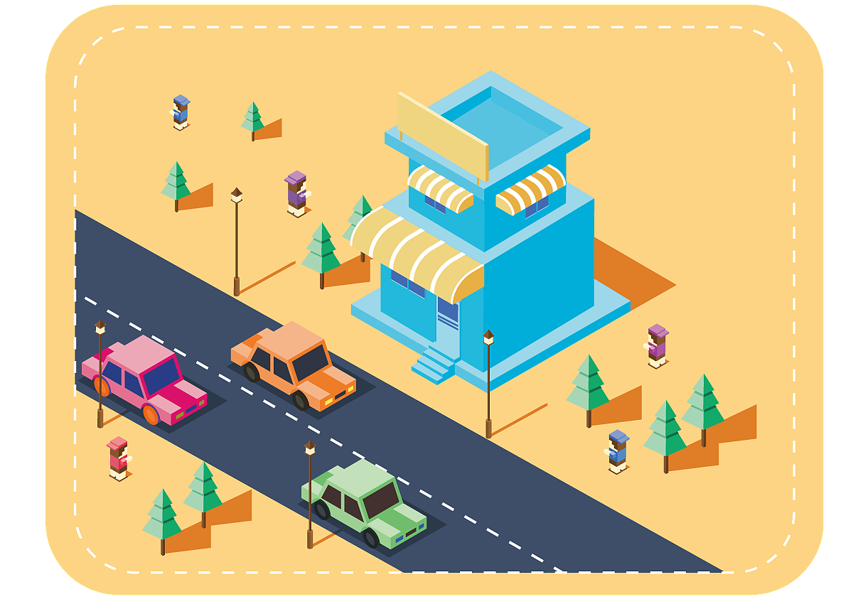 2.5d小场景插画作品