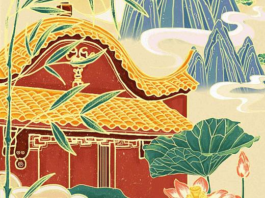 中国风国潮建筑插画（个人主页-ZNTIwMzczNjA=） - 商业插画 - 站酷设计师喵喵099原创素材 - 站酷ZCOOL