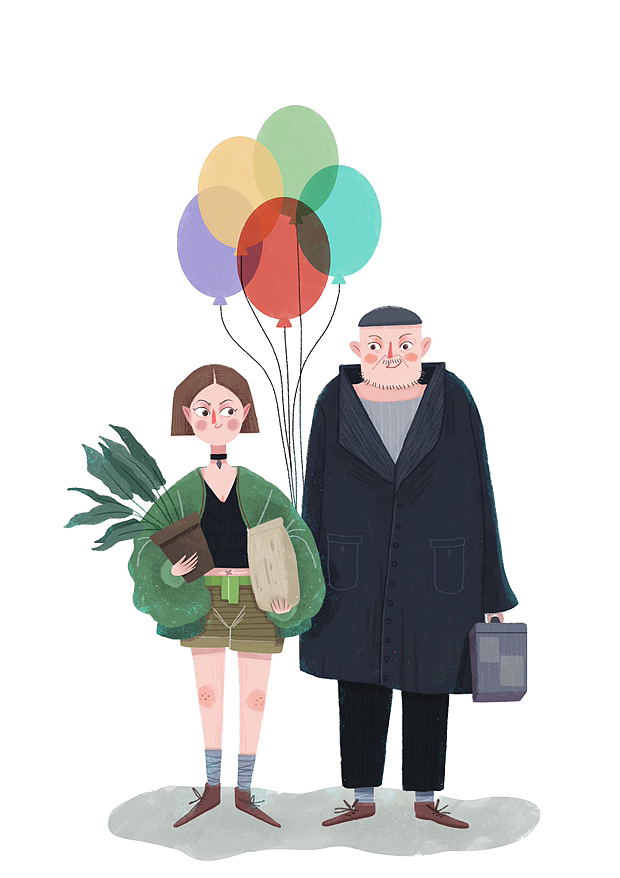 扁平风|噪点|小人物插图