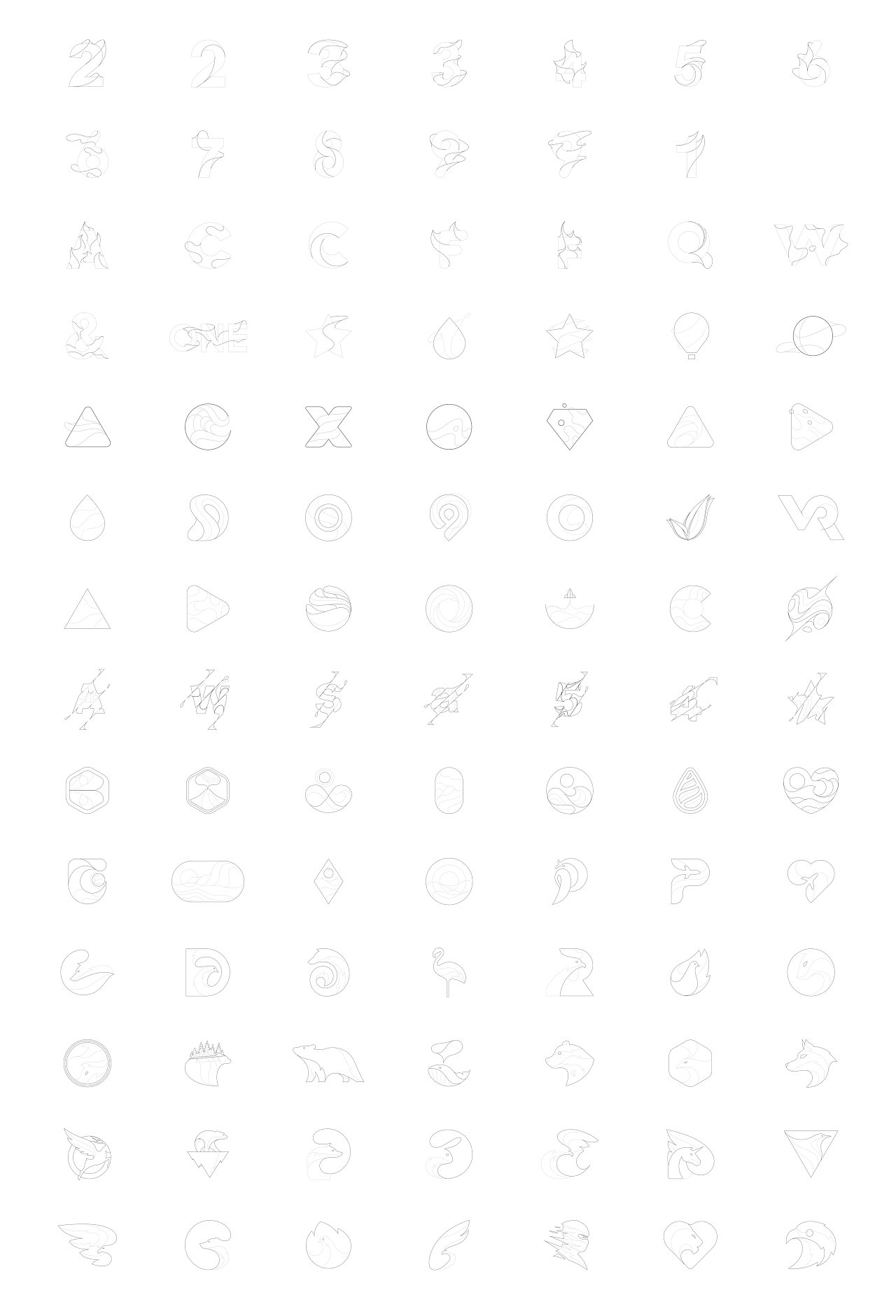 98个YOGA风图标练习（附全套AI源文件）（图ZMTA3NTU5NDUy） - 图标 - 站酷设计师huxixi原创素材 - 站酷ZCOOL