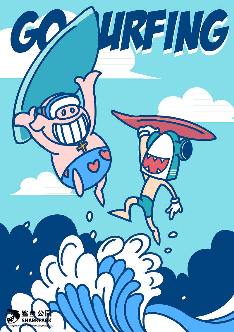 鲨鱼电台-PARK元年7月1日 一群猪拥有了我想要的生活（图ZMTc2MTE3OTI=） - 短篇/格漫 - 站酷设计师我是小小鲨原创素材 - 站酷ZCOOL