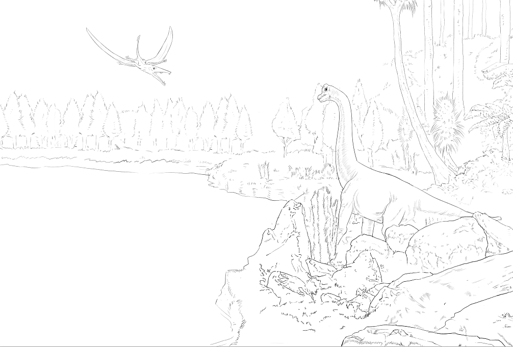 恐龙科普 故事绘本 钢笔线稿 儿童插画（图ZMjAxMTk2MzU2） - 商业插画 - 站酷设计师画画的蛮蛮原创素材 - 站酷ZCOOL