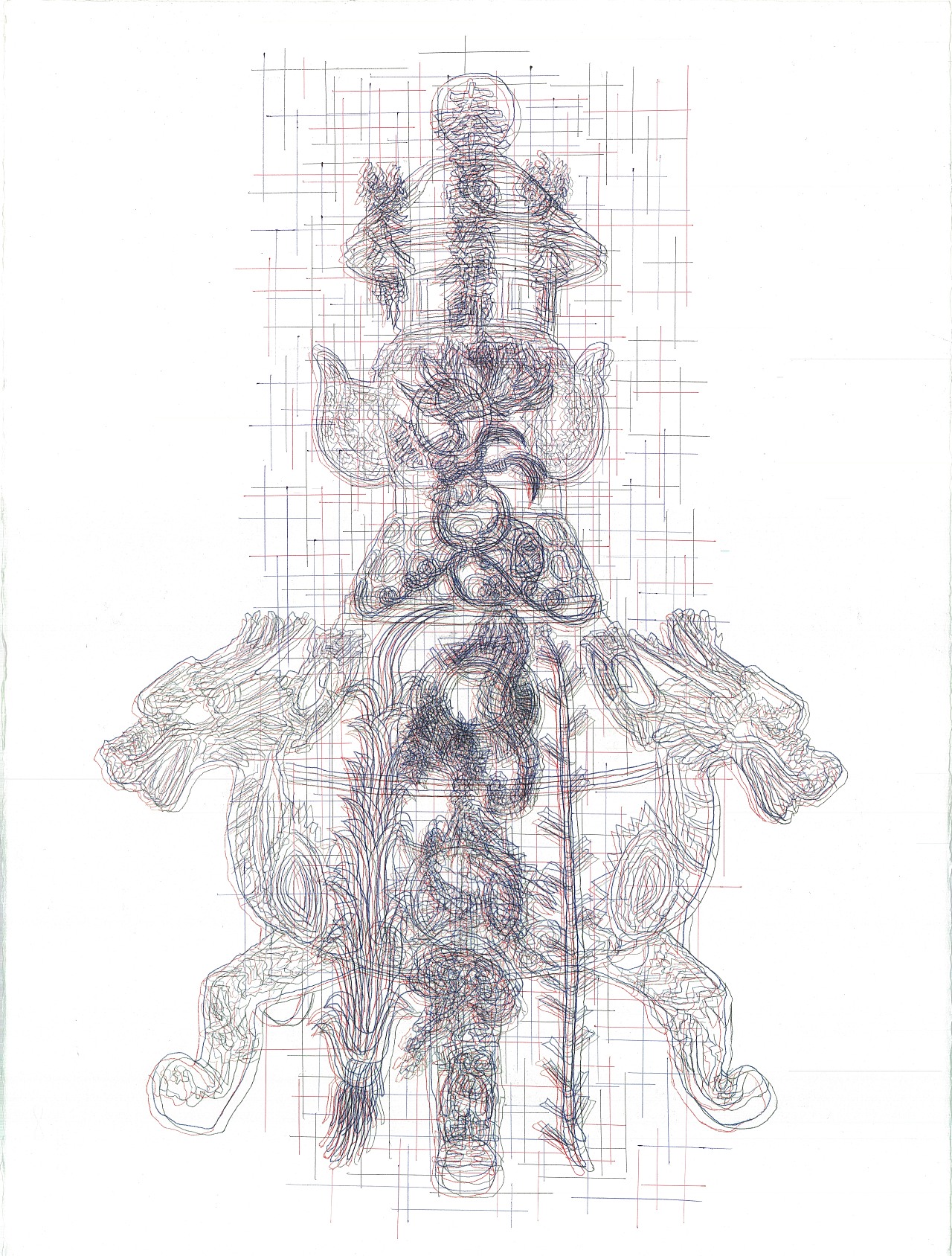 版画元素的道教符箓:长青,颖悟,逸尘,垂手