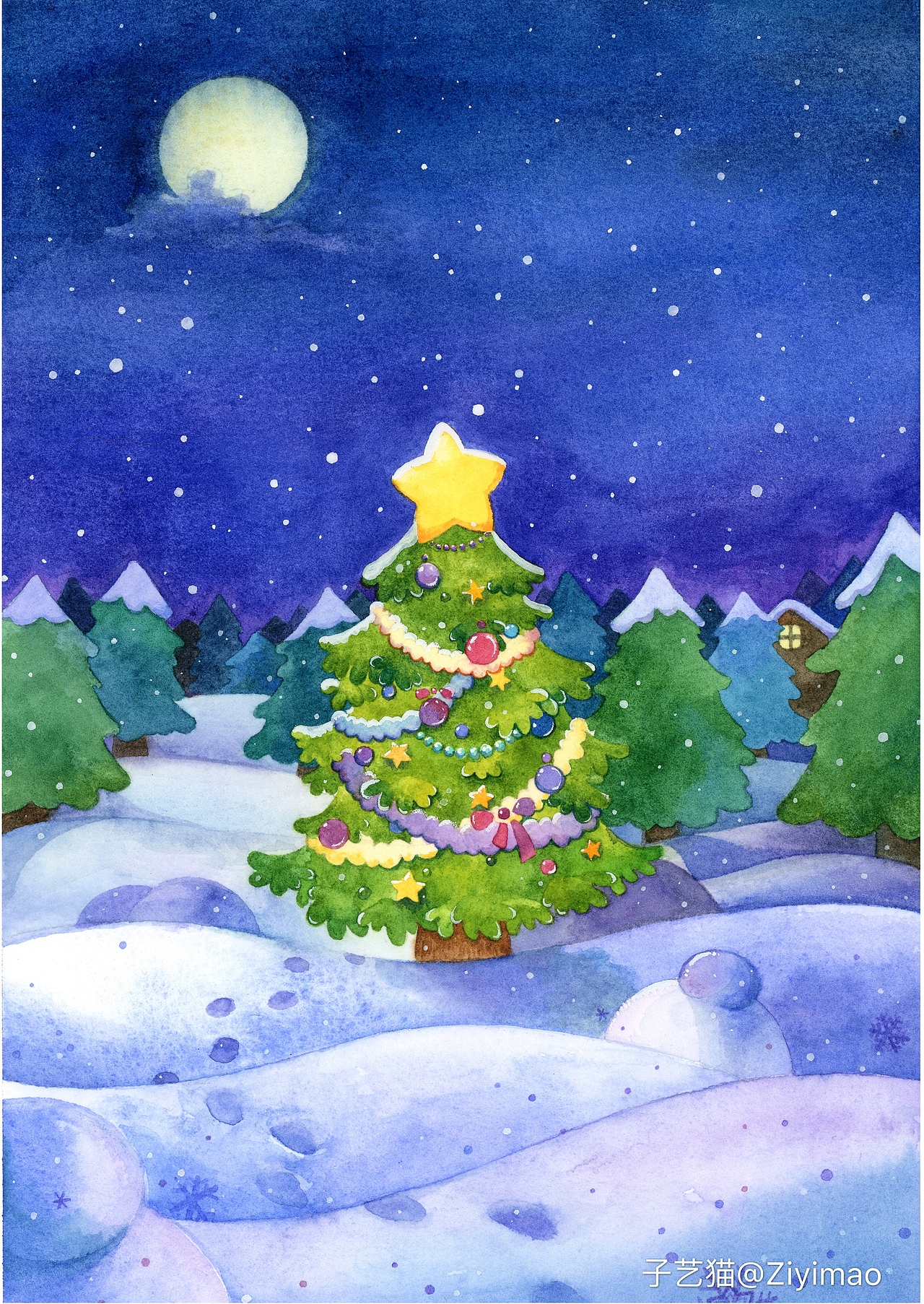 水彩-《繁星·春水》插图