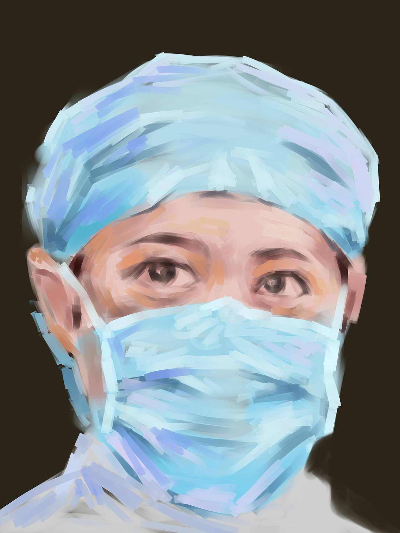 致敬白衣天使罗业华手绘