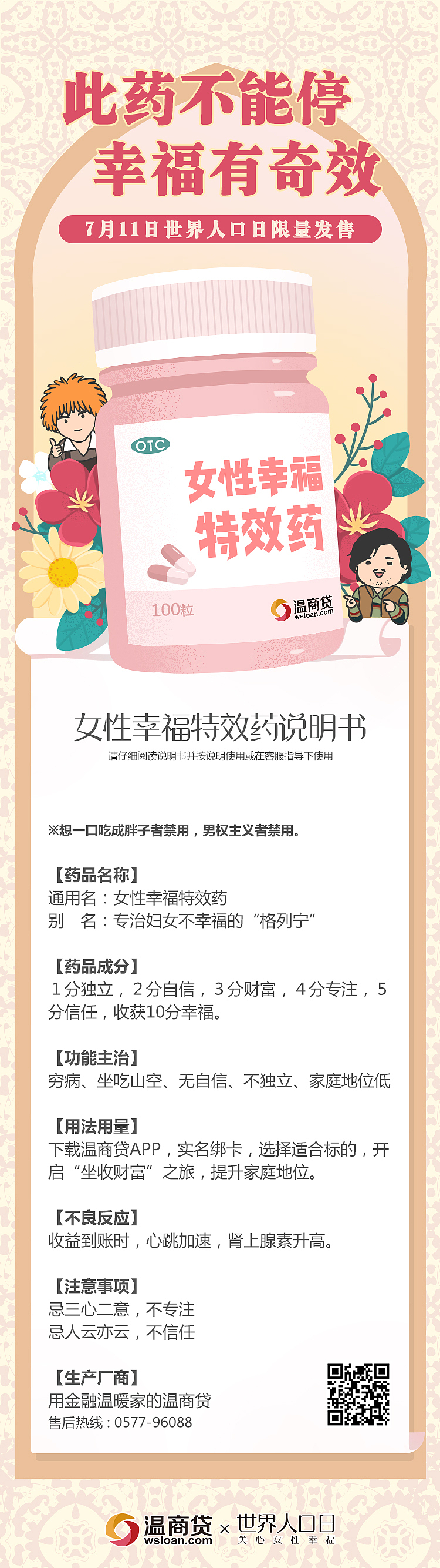世界人口日长图品牌海报