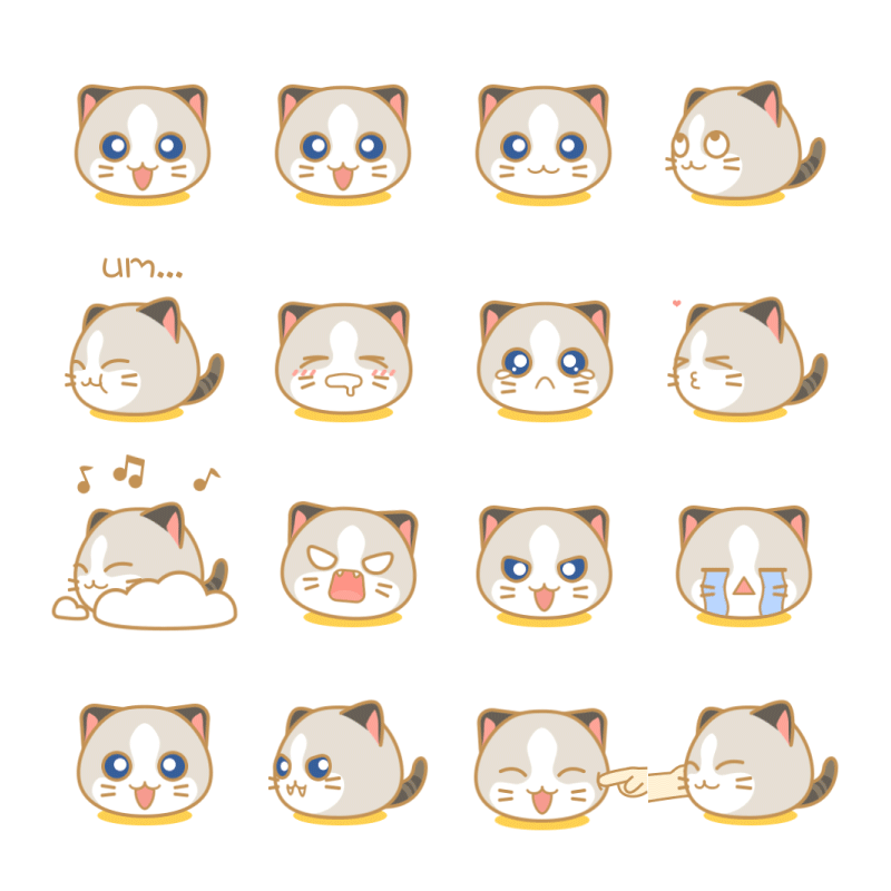 微信表情（二）丨布偶球（图ZNTU1OTMzODA=） - 网络表情 - 站酷设计师byebab原创素材 - 站酷ZCOOL