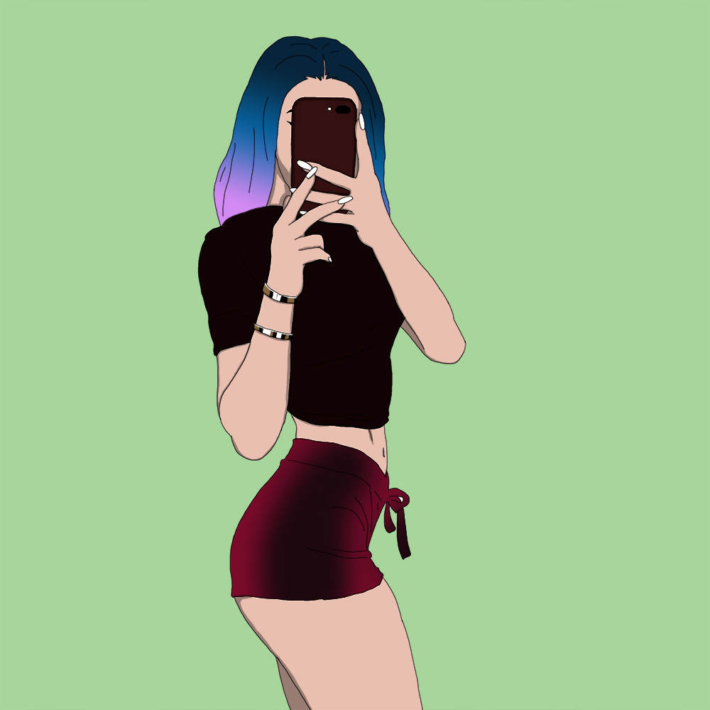 网红自拍系列|插画|艺术插画|一止一_原创作品-站酷zcool