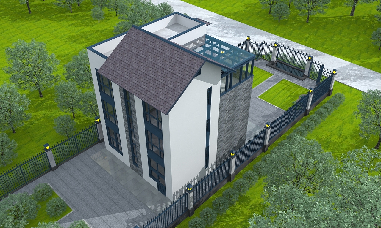 广西三层现代简约别墅设计,