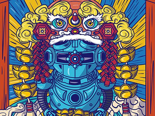 国潮机器人 插画
