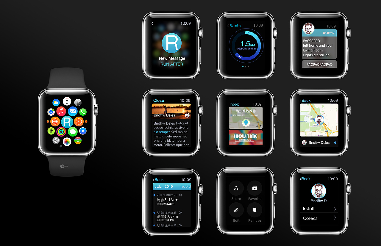 一组watch界面（图ZMzA5OTgyMTY=） - APP界面 - 站酷设计师喜拉原创素材 - 站酷ZCOOL