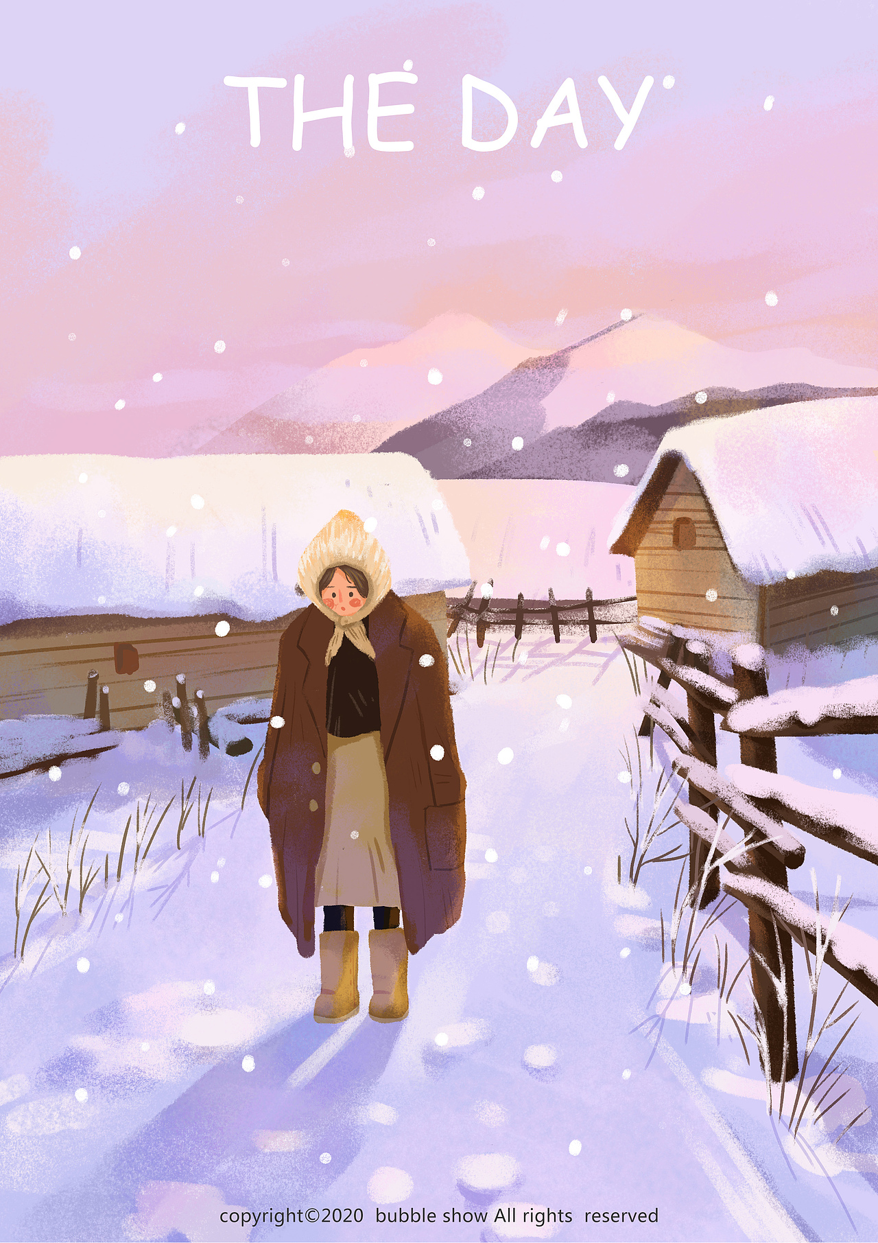 冬季雪景插画