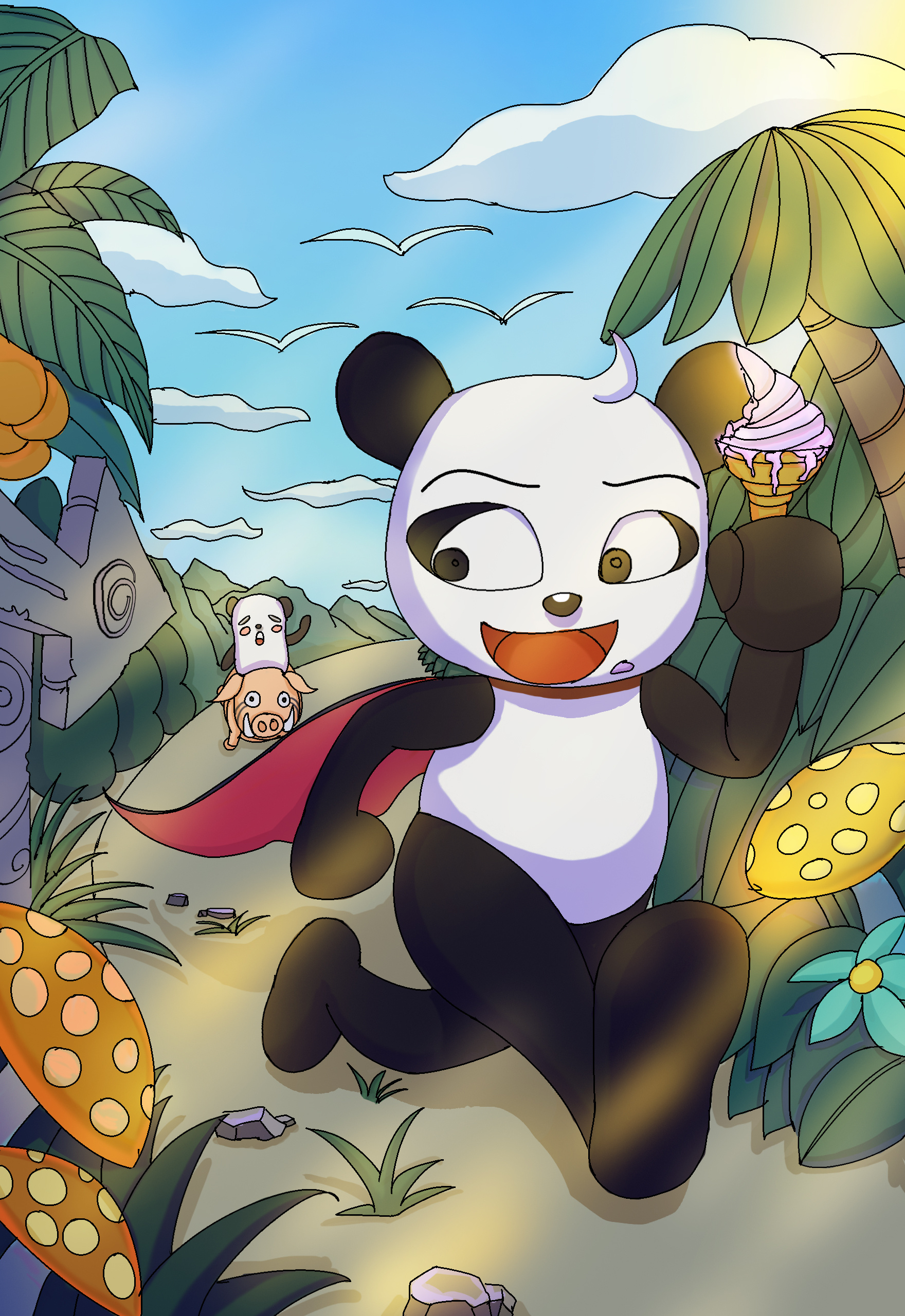 panda|插画|商业插画|回忆huiyi - 原创作品 - 站酷 (zcool)