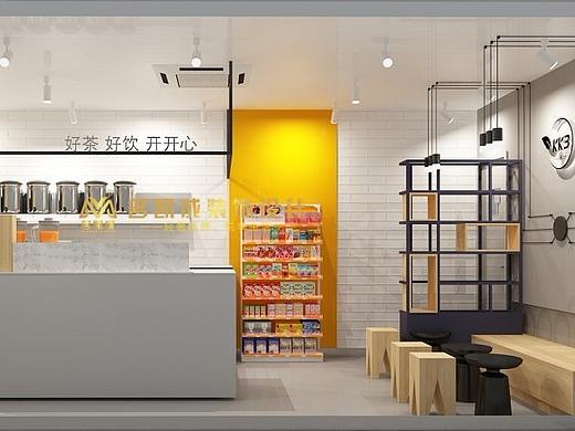经济实用型奶茶简约饮店中式茶设计#店铺设计#装修设计