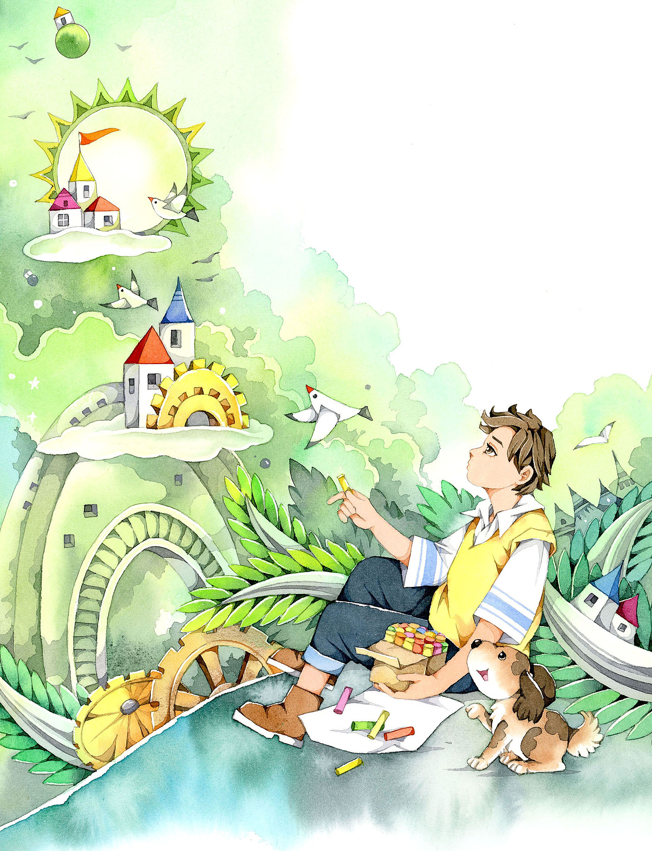 一套少年幻想小说封面配步骤图z我顶