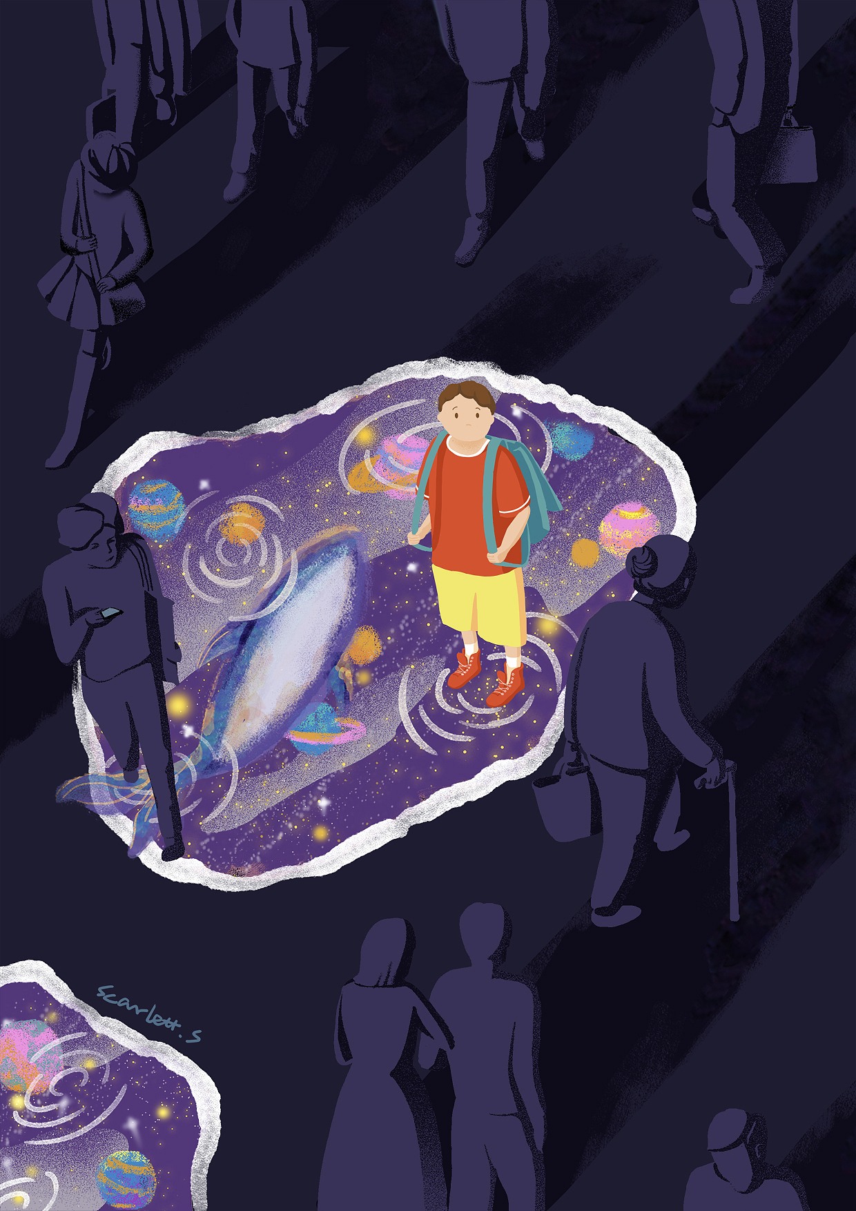 仰望星空|插画|创作习作|scarlettshu_原创作品-站酷zcool