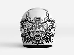 牛年图腾图案   头盔图案设计