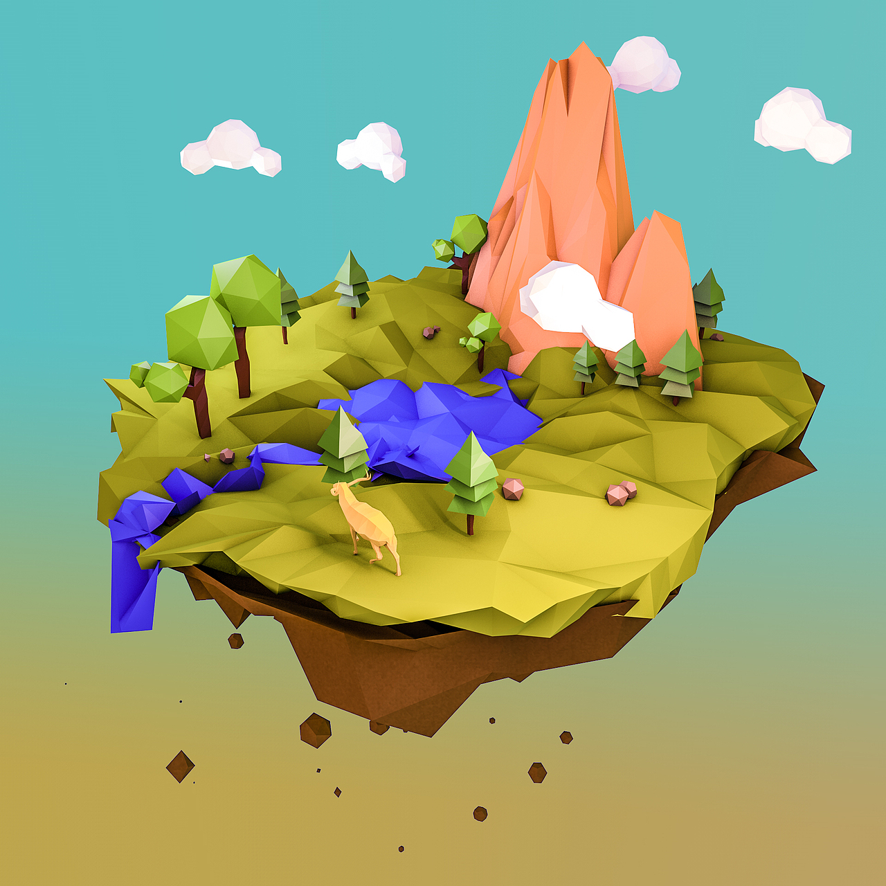 低多边形风格迷你场景商业上可以用在很多地方