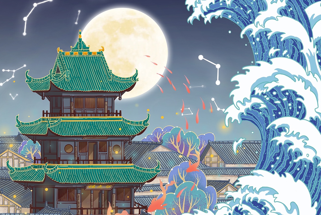 四川阆中古城（图ZMjcxNjI5MDA0） - 商业插画 - 站酷设计师鹿燃原创素材 - 站酷ZCOOL