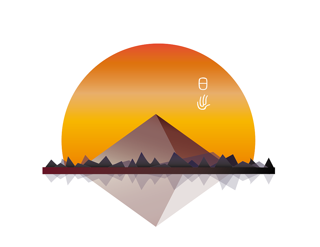 ui设计师 泰山日出 简洁的体现出泰山一览众山小的气势 原创  -  插画