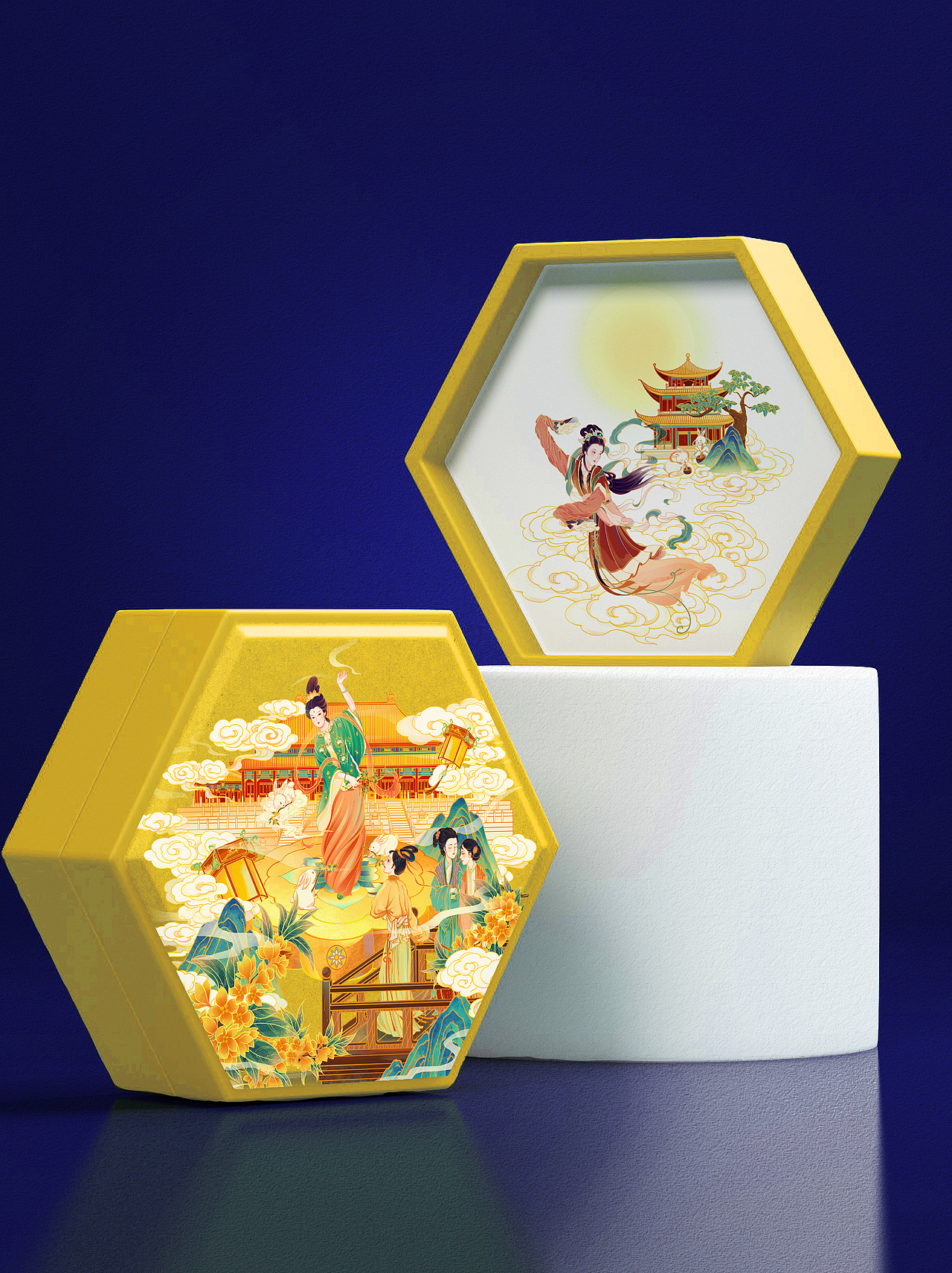 中秋节文创礼品包装品牌插画设计（图ZMzAxOTkwNzQ0） - 商业插画 - 站酷设计师南小笙原创素材 - 站酷ZCOOL