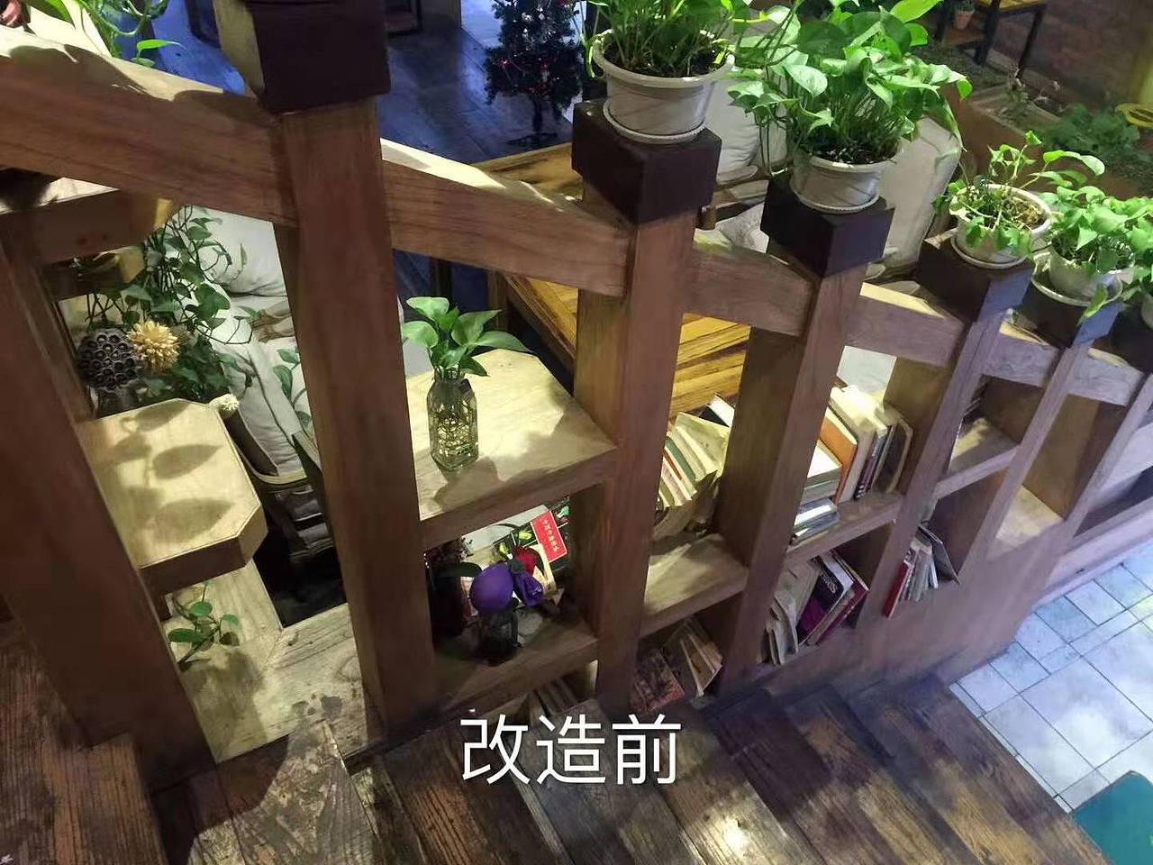 婧苑·花间语茶社 4楼梯扶手造景
