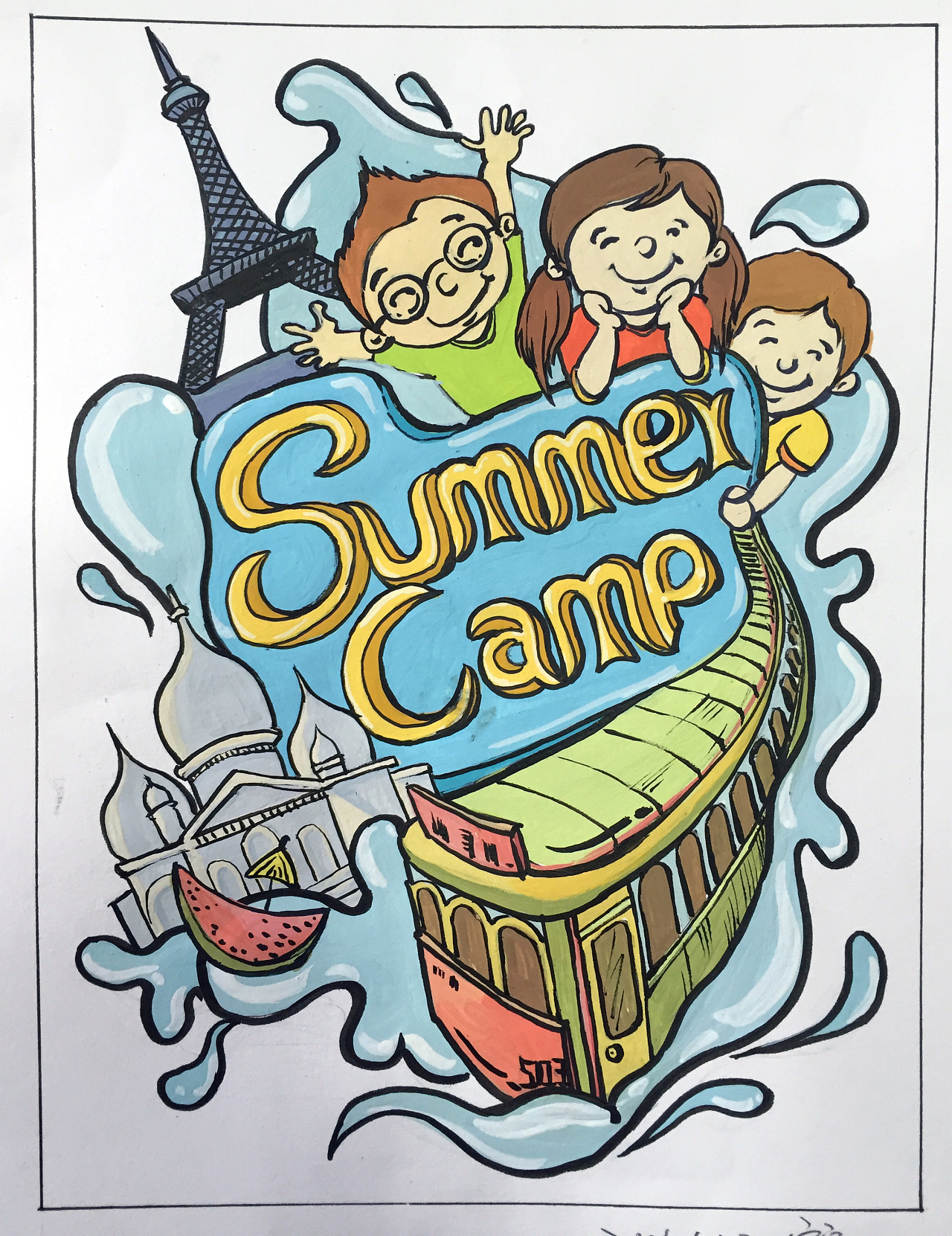 少儿游学 美育教育 商业插画