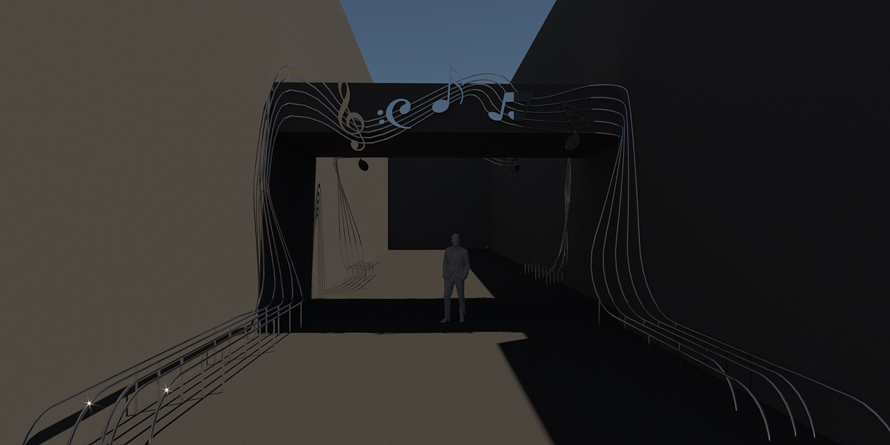 少城视井五线谱音乐艺术装置设计