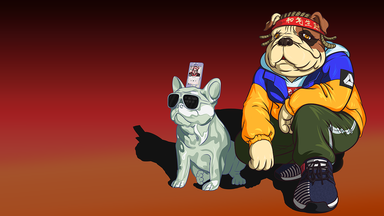 狗年贺图第五弹~嘻哈英斗（图ZMTA2NDU4ODA4） - 新锐潮流插画 - 站酷设计师伊布MrThorn原创素材 - 站酷ZCOOL