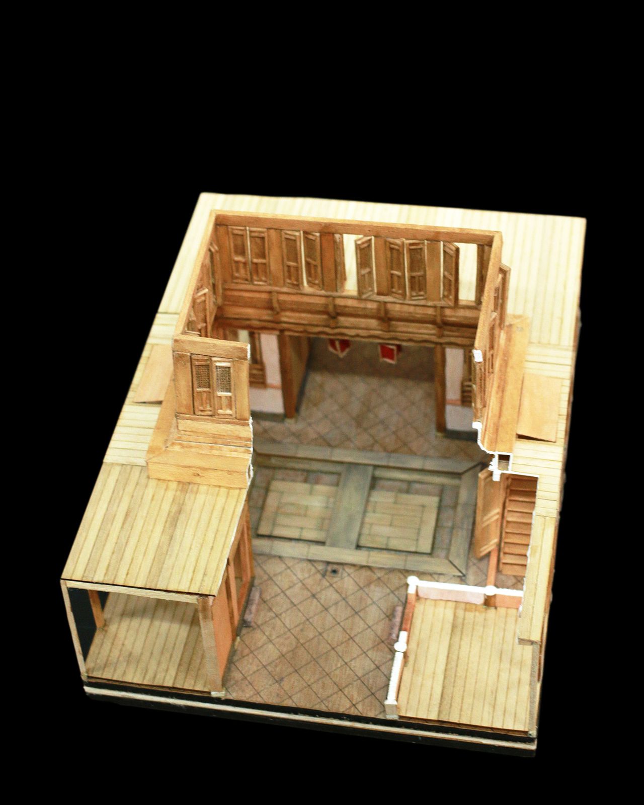 徽派古民居建筑模型